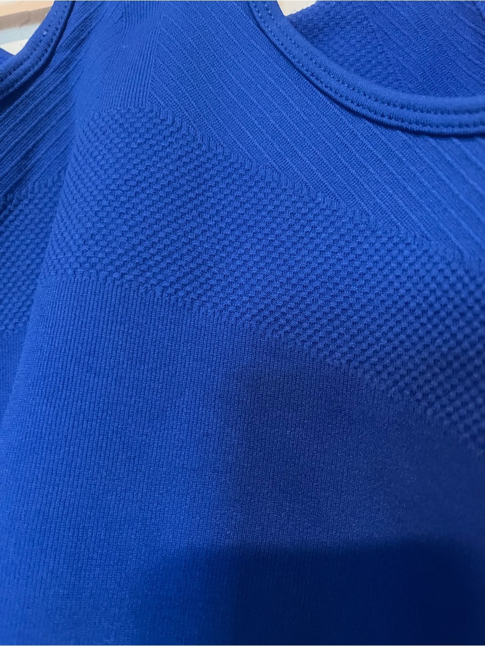 Royal Blue Ribbed Racerback Crop Tank Top - Picture 5 of 6